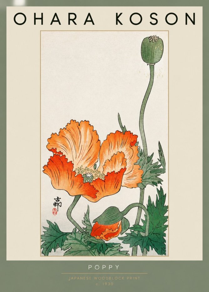 Ohara Koson Poppy No2 - Affiche