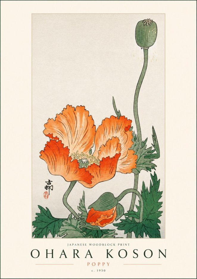 Ohara Koson Poppy No3 - Affiche