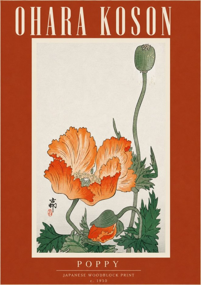 Ohara Koson Poppy No4 - Affiche