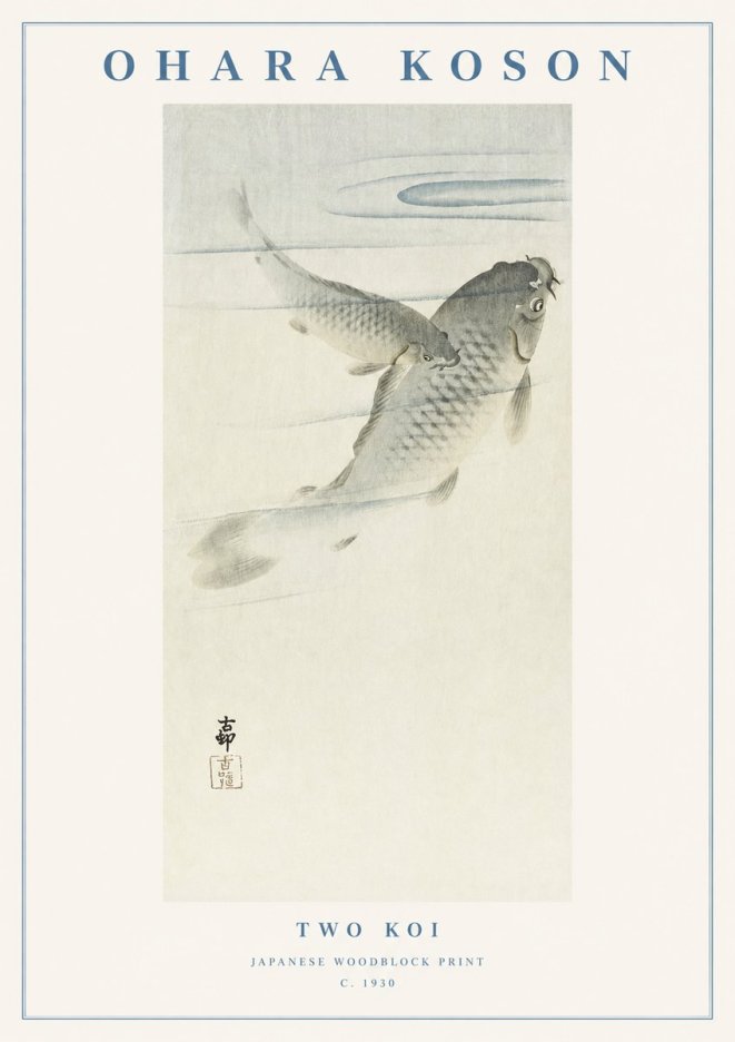 Ohara Koson Two Koi I No1 - Affiche