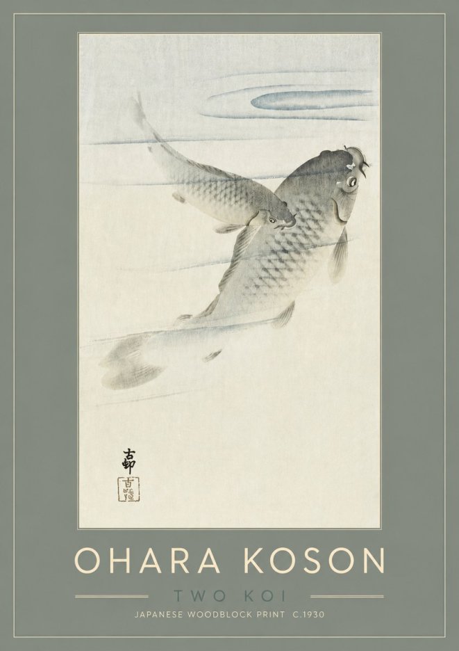 Ohara Koson Two Koi I No2 - Affiche