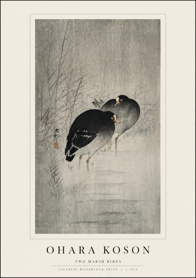 Ohara Koson Two Marsh Birds No3 - Affiche