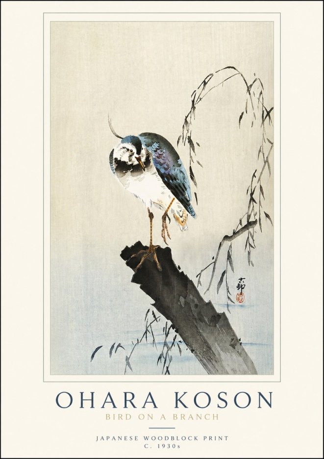 Ohara Koson Bird on a Branch III No3 - Affiche