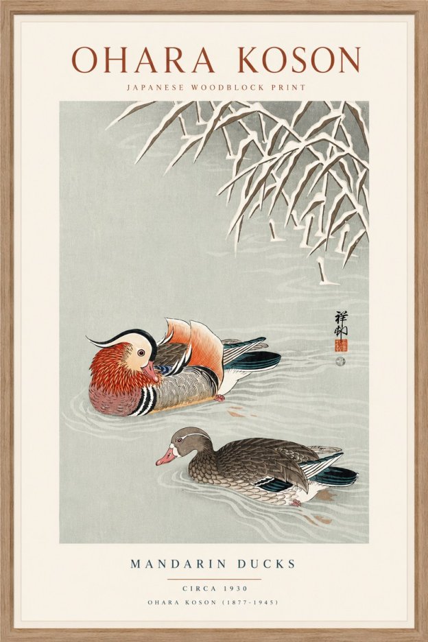 Ohara Koson Mandarin Ducks No6 - Affiche