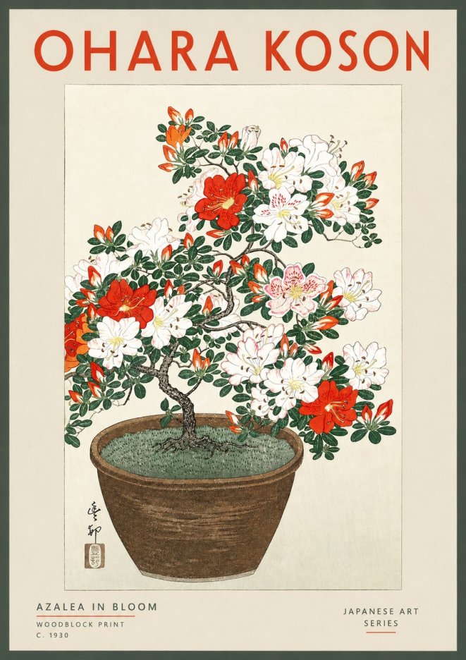 Ohara Koson Azalea in Bloom No2 - Affiche