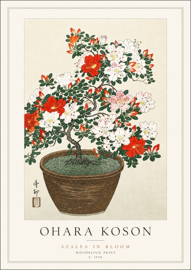 Ohara Koson Azalea in Bloom No3 - Affiche