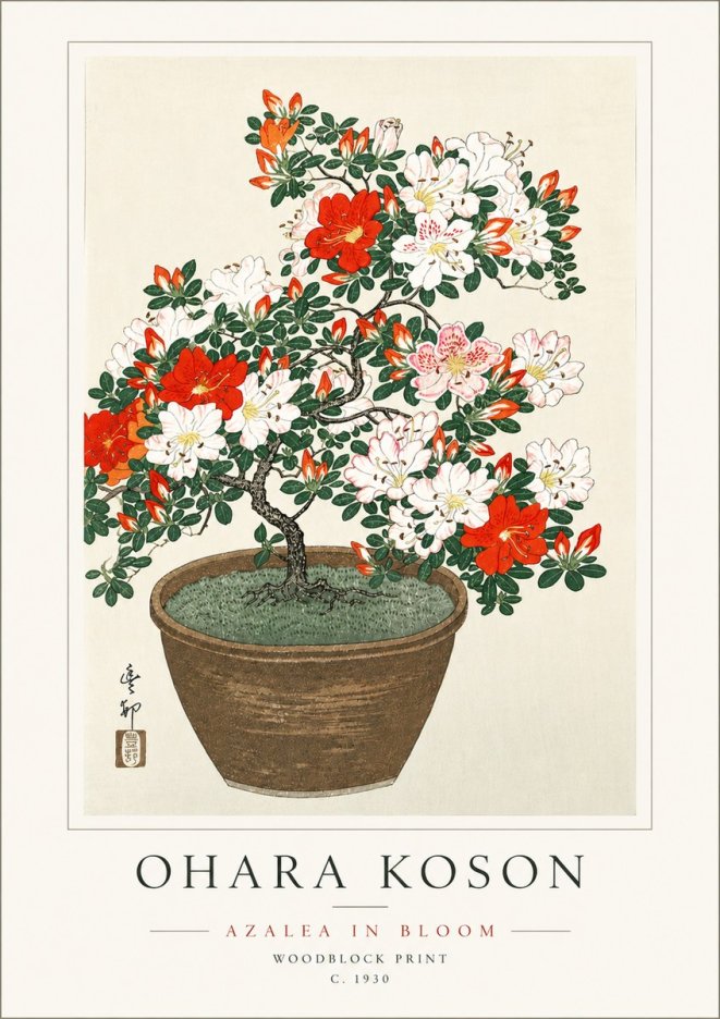 Ohara Koson Azalea in Bloom No6 - Affiche
