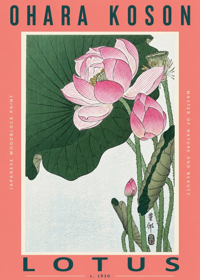 Ohara Koson Lotus II No2 - Affiche