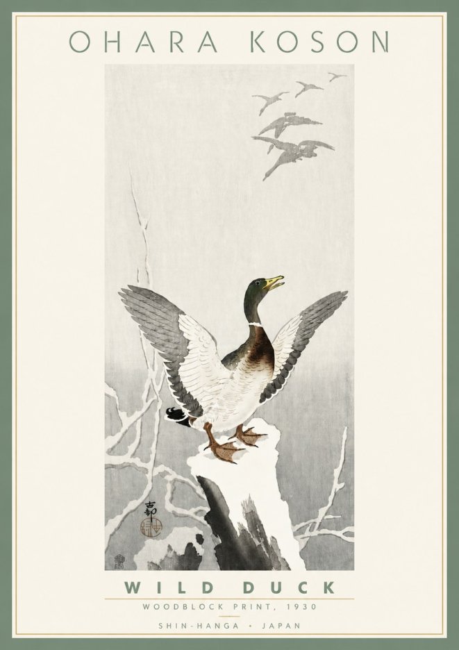 Ohara Koson Wild Duck No4 - Affiche