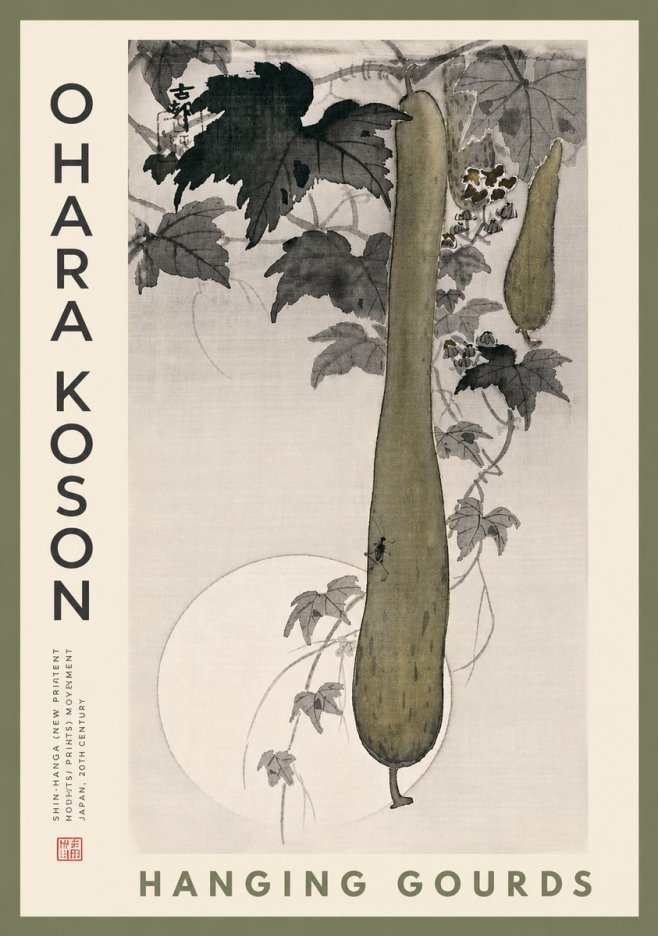 Ohara Koson Hanging Gourds No4 - Affiche