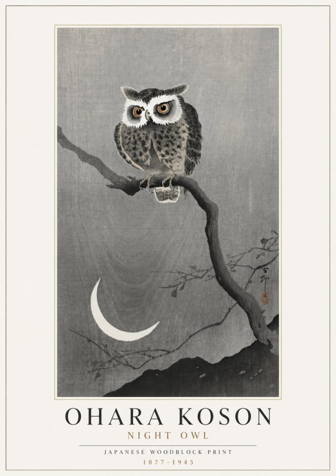 Ohara Koson Night Owl No4 - Affiche