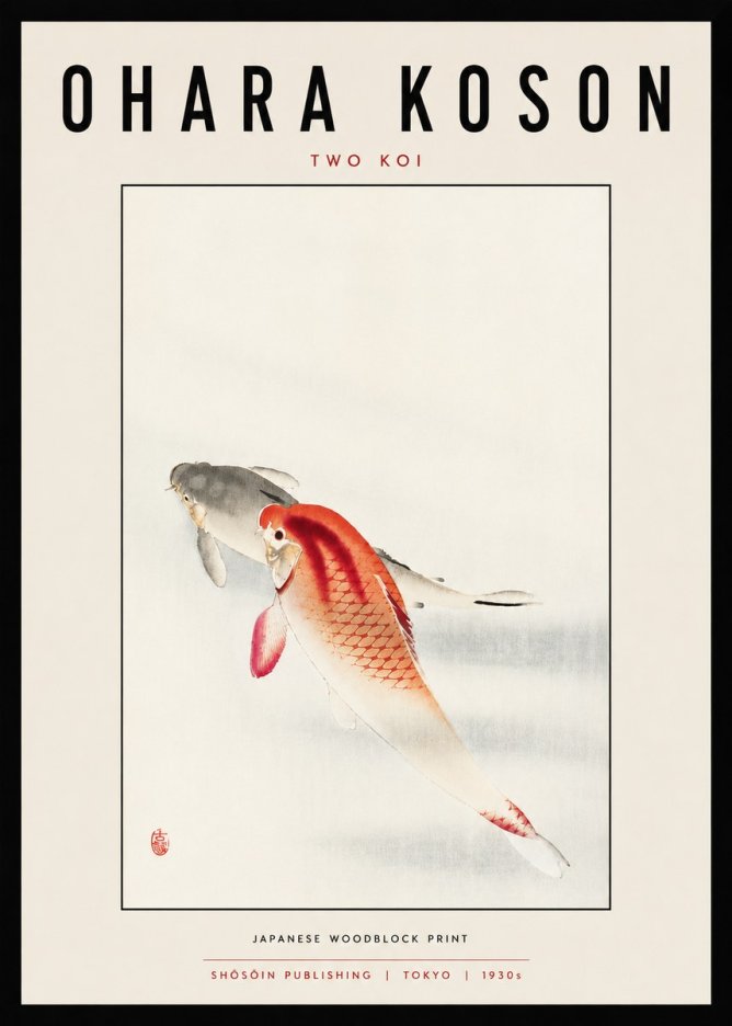 Ohara Koson Two Koi II No5 - Affiche