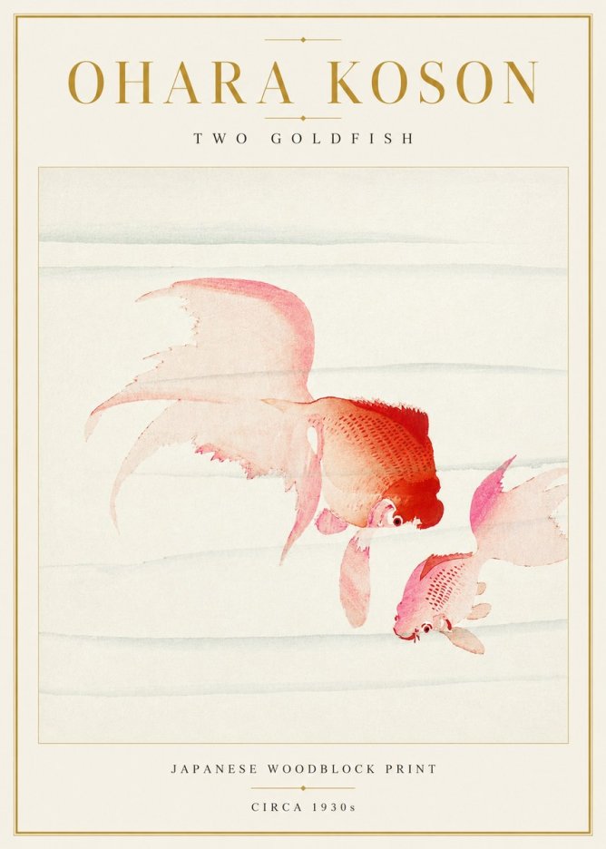 Ohara Koson Two Goldfish No3 - Affiche