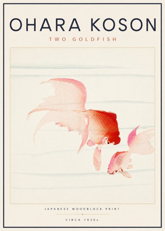 Ohara Koson Two Goldfish No6 - Affiche