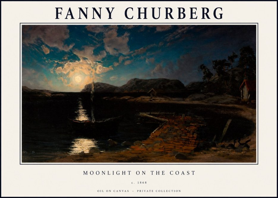 Fanny Churberg Moonlight on the Coast No1 - Affiche