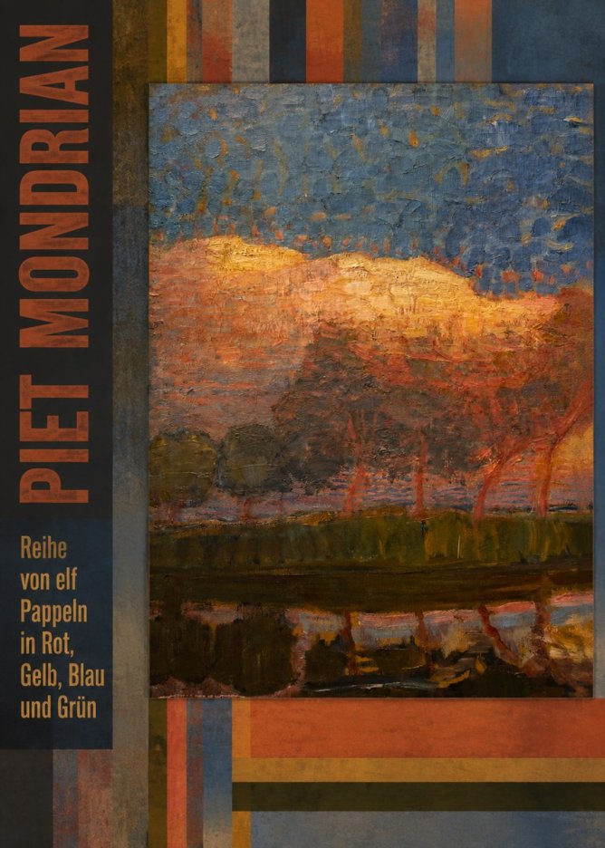 Piet Mondrian Reihe Von Elf Pappeln in Rot, Gelb, Blau Und Grün No3 - Affiche