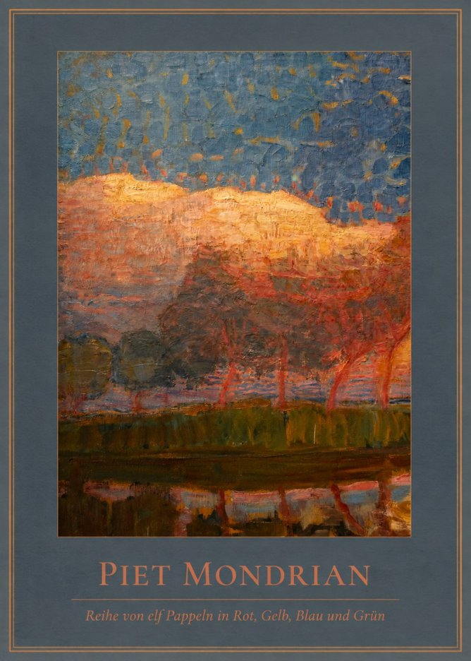 Piet Mondrian Reihe Von Elf Pappeln in Rot, Gelb, Blau Und Grün No4 - Affiche