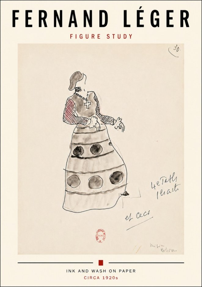 Fernand Léger Costume Design for Le Patin No4 - Affiche