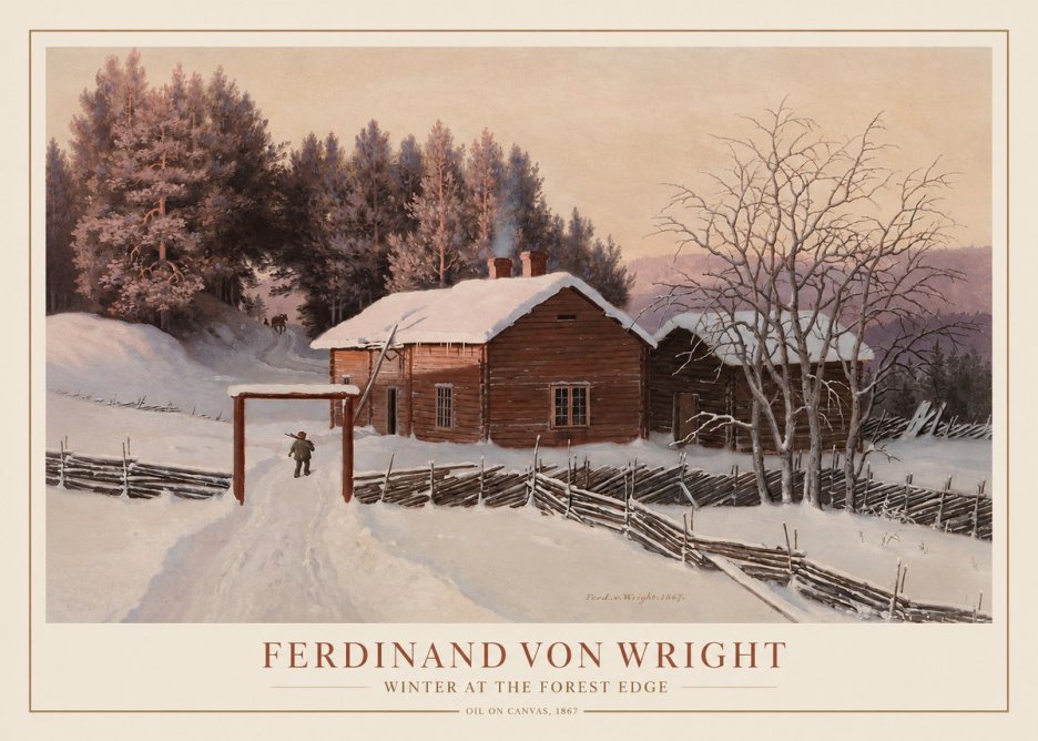 Ferdinand von Wright Winter at the Forest Edge No1 - Affiche