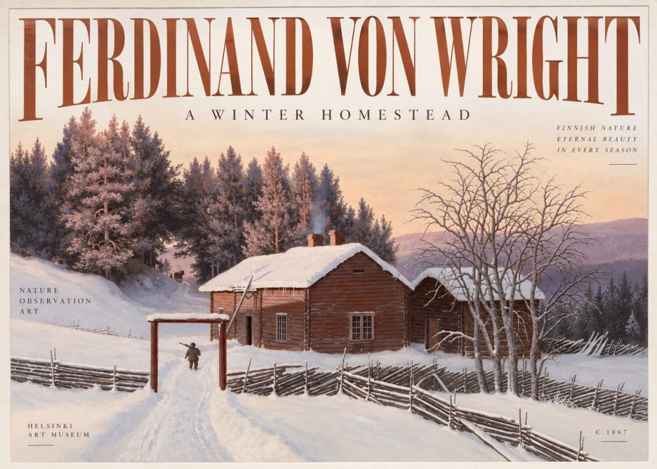 Ferdinand von Wright Winter at the Forest Edge No3 - Affiche