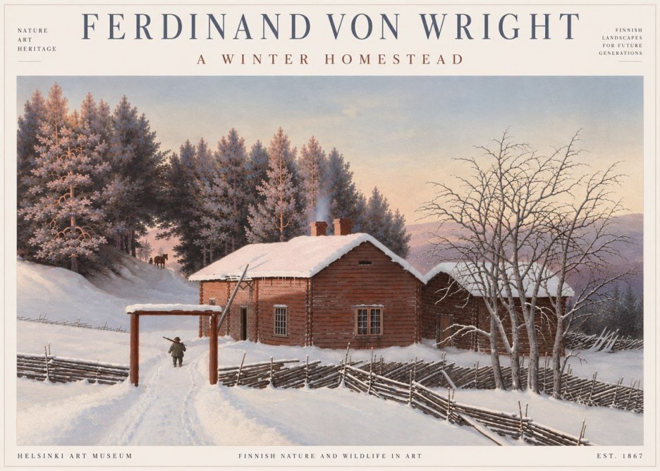 Ferdinand von Wright Winter at the Forest Edge No6 - Affiche