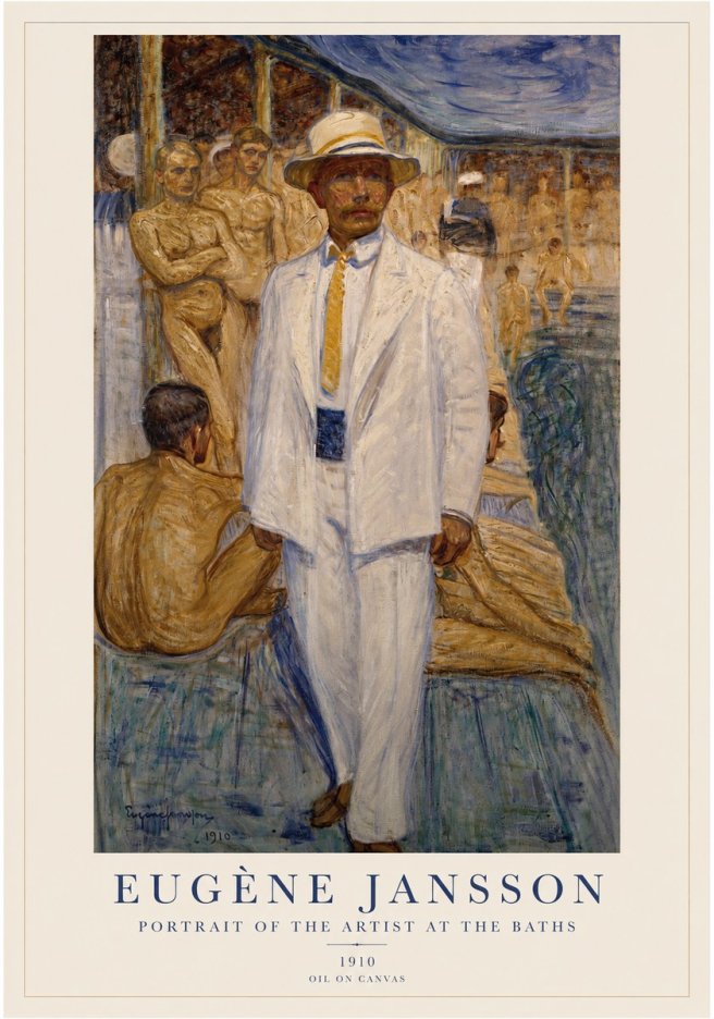 Eugène Jansson Portrait of the Artist at the Baths No1 - Affiche