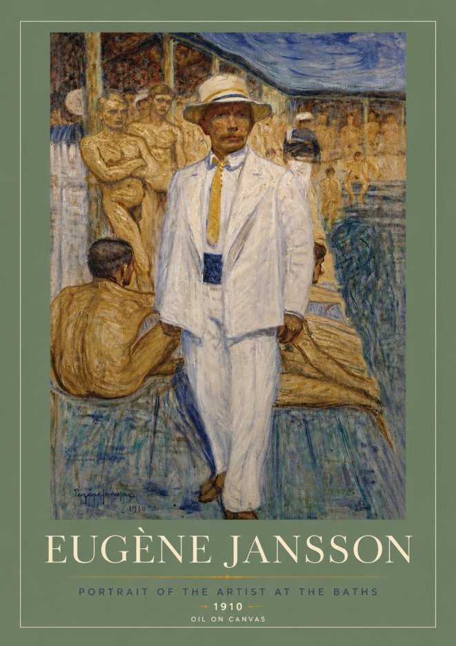 Eugène Jansson Portrait of the Artist at the Baths No3 - Affiche