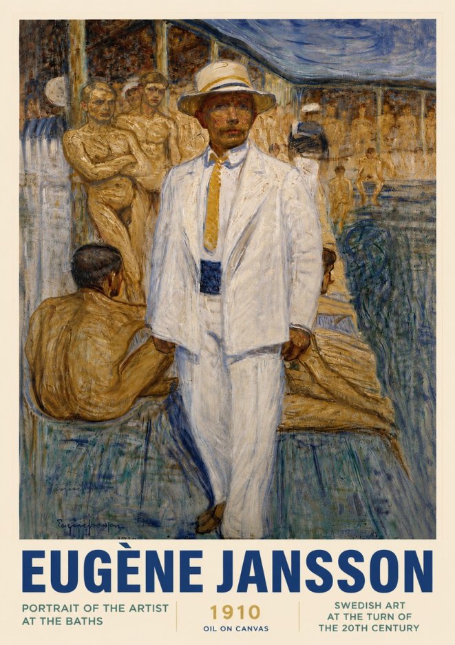Eugène Jansson Portrait of the Artist at the Baths No4 - Affiche