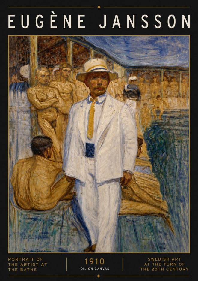 Eugène Jansson Portrait of the Artist at the Baths No5 - Affiche