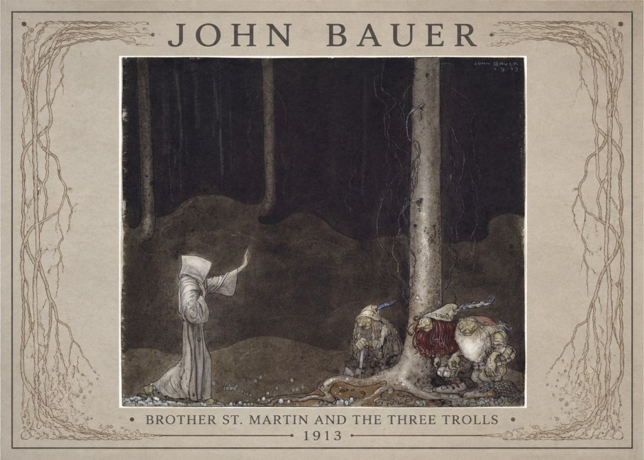 John Bauer Brother St. Martin and the Three Trolls No1 - Affiche