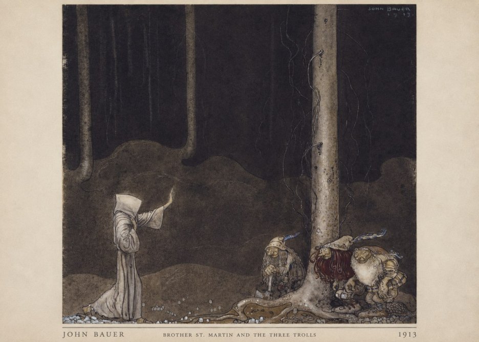 John Bauer Brother St. Martin and the Three Trolls No4 - Affiche