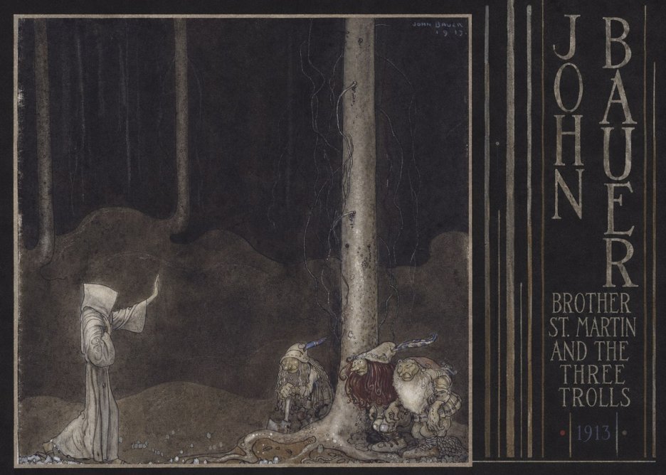 John Bauer Brother St. Martin and the Three Trolls No6 - Affiche
