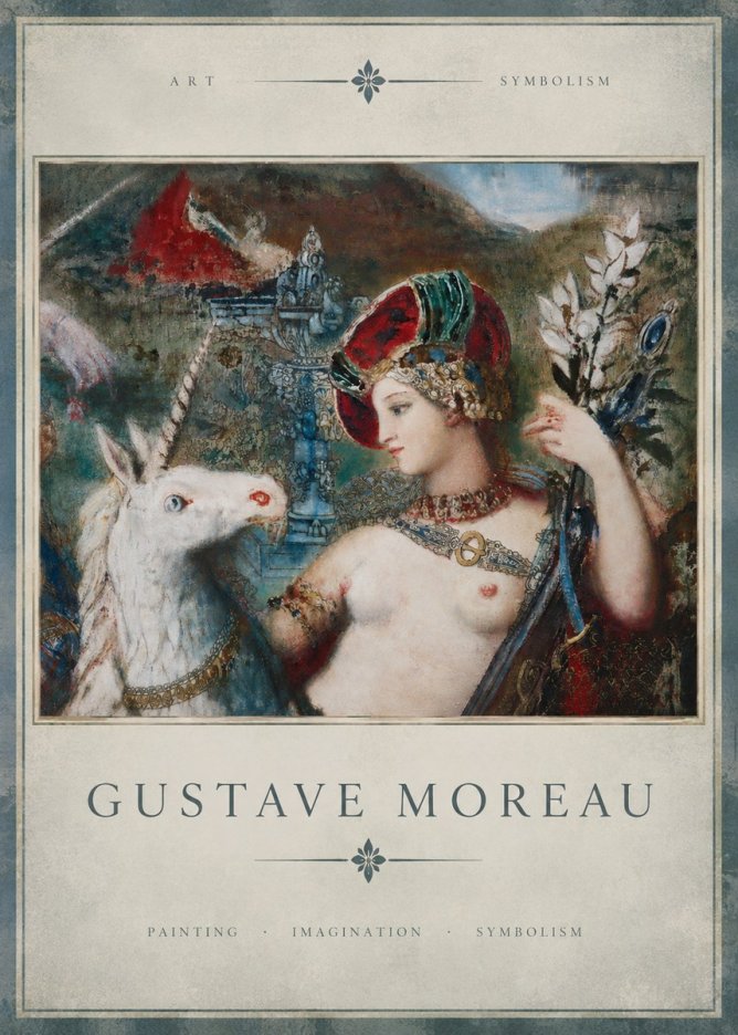 Gustave Moreau The Unicorns I No3 - Affiche