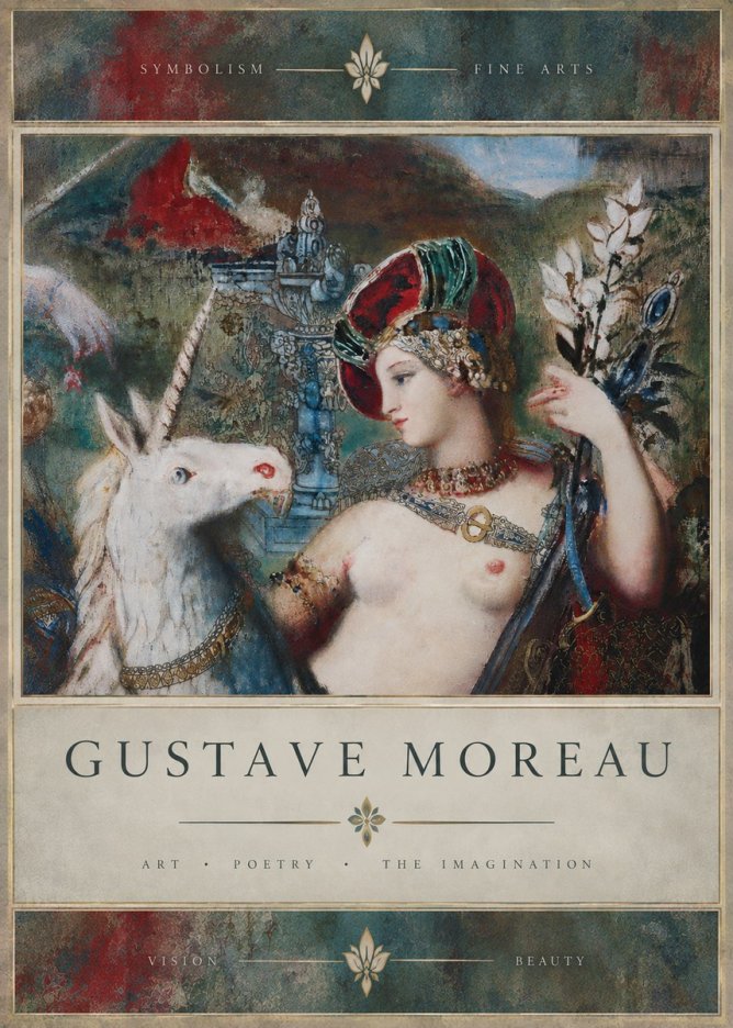 Gustave Moreau The Unicorns I No5 - Affiche
