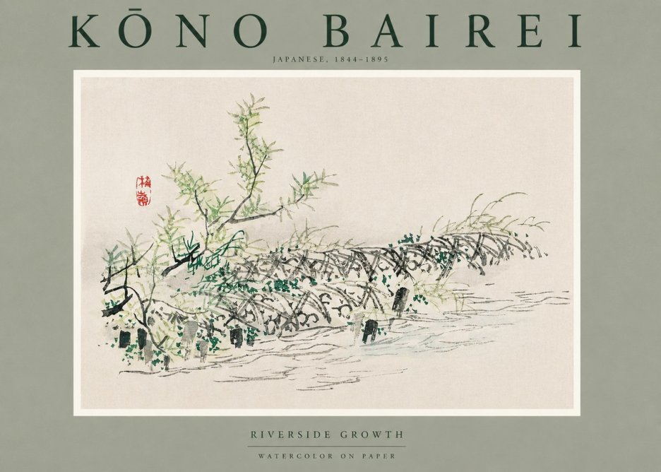 Kōno Bairei Riverside Growth No2 - Affiche