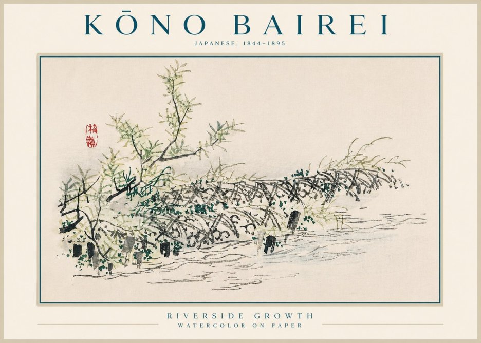 Kōno Bairei Riverside Growth No4 - Affiche