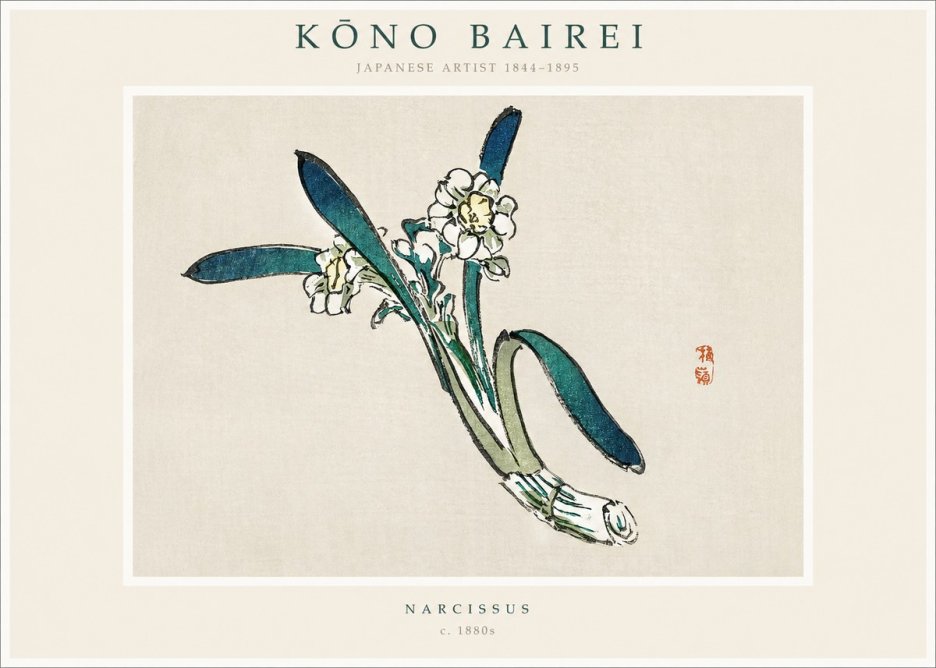 Kōno Bairei Narcissus No1 - Affiche