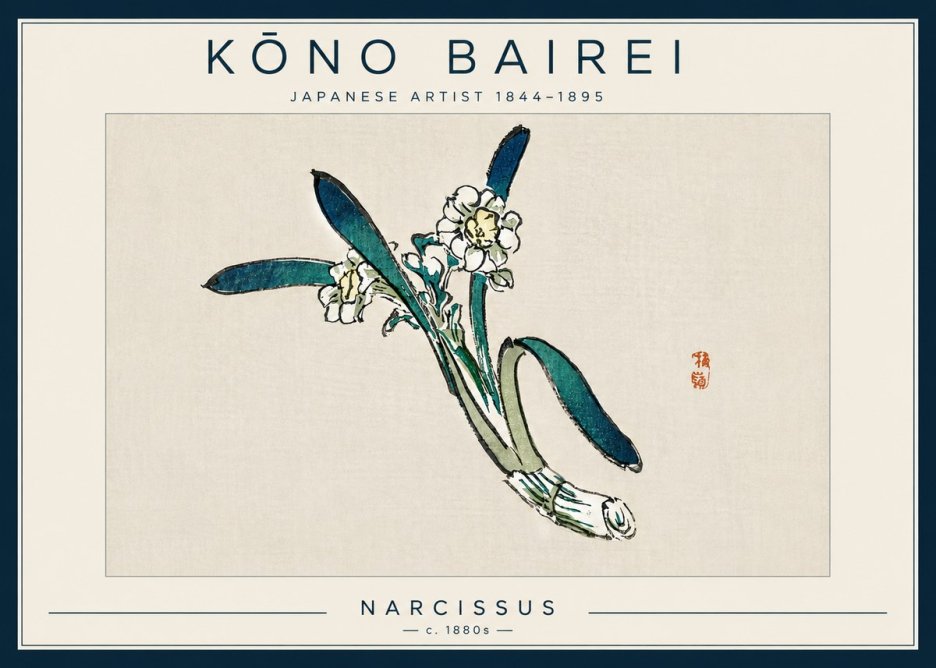 Kōno Bairei Narcissus No5 - Affiche