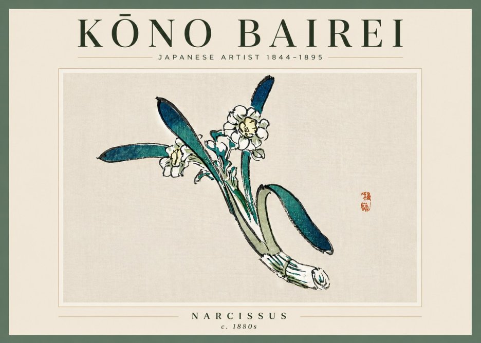 Kōno Bairei Narcissus No6 - Affiche