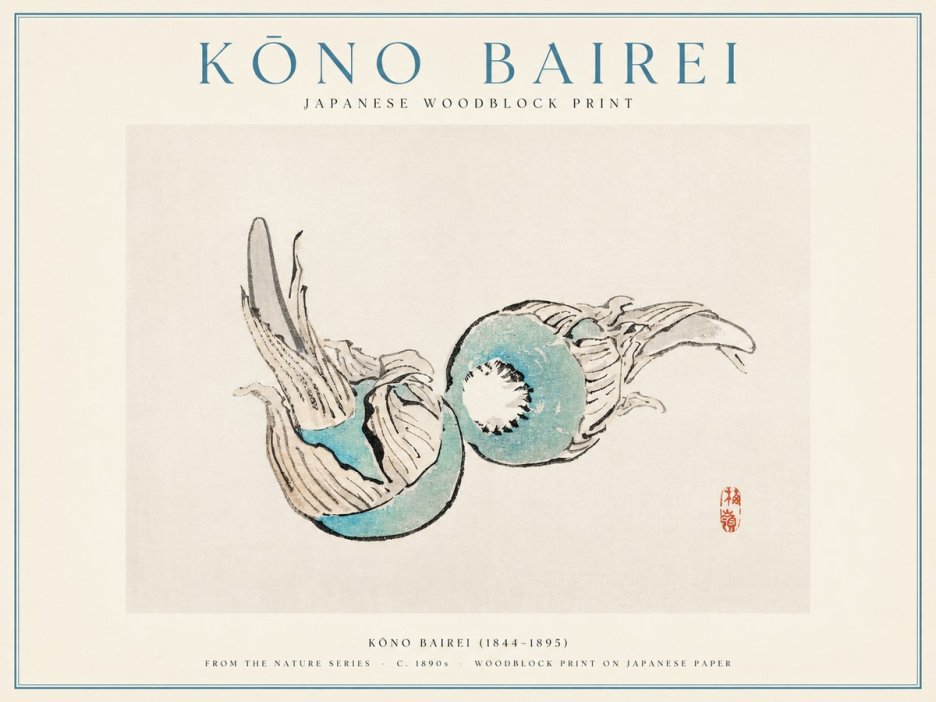 Kōno Bairei Abstract Botanical Forms No1 - Affiche