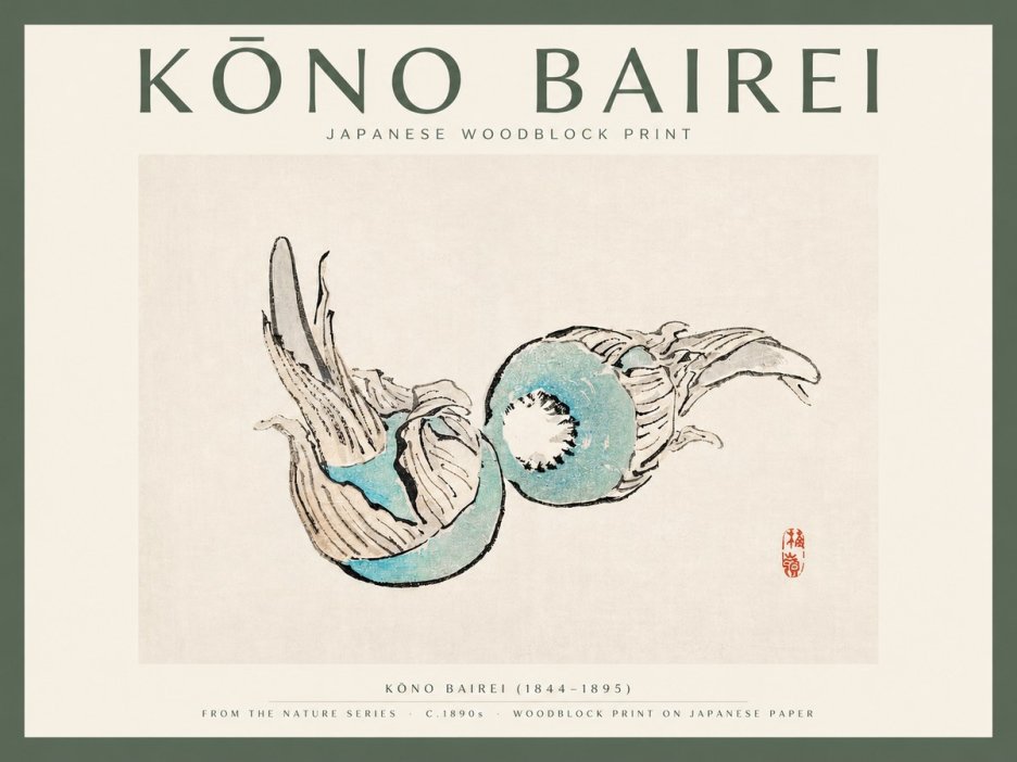 Kōno Bairei Abstract Botanical Forms No2 - Affiche