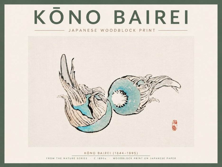 Kōno Bairei Abstract Botanical Forms No5 - Affiche