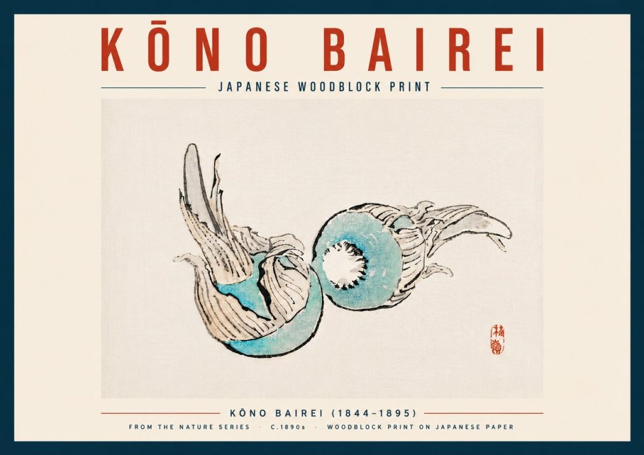 Kōno Bairei Abstract Botanical Forms No6 - Affiche