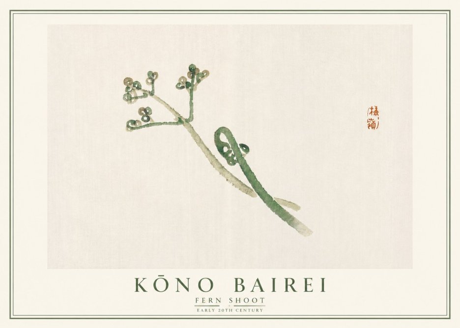 Kōno Bairei Fern Shoot No5 - Affiche
