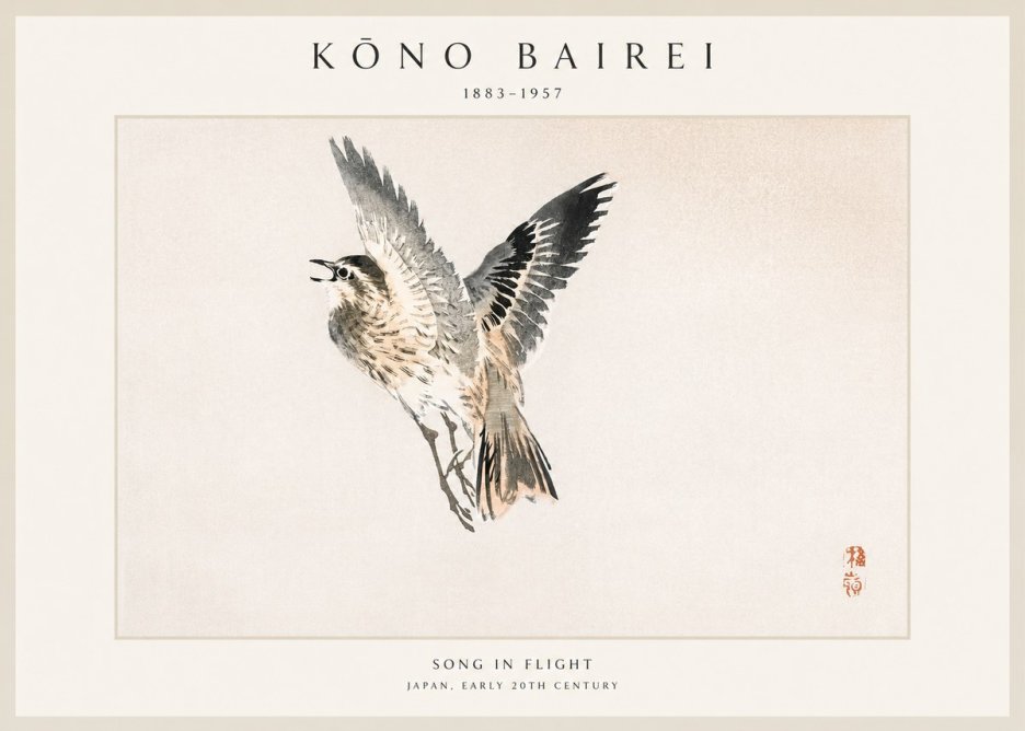 Kōno Bairei Song in Flight No1 - Affiche