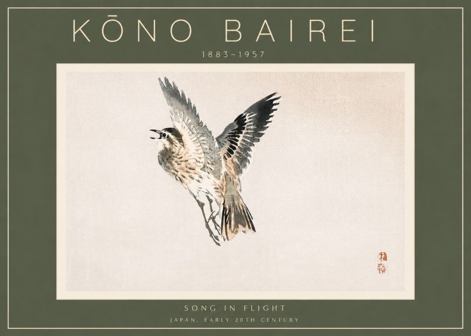 Kōno Bairei Song in Flight No2 - Affiche