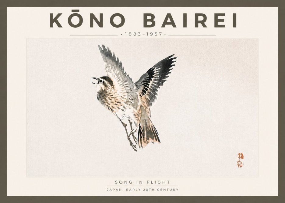 Kōno Bairei Song in Flight No5 - Affiche