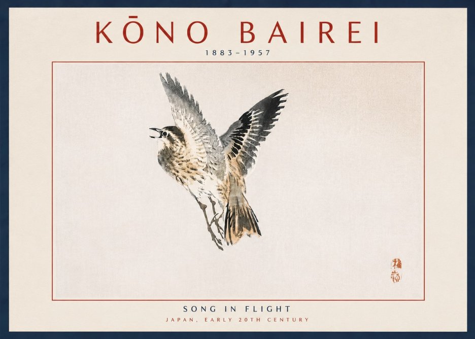 Kōno Bairei Song in Flight No6 - Affiche
