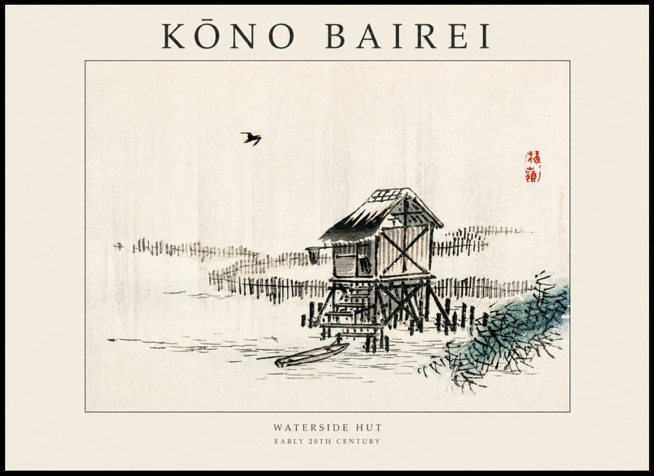 Kōno Bairei Waterside Hut No1 - Affiche