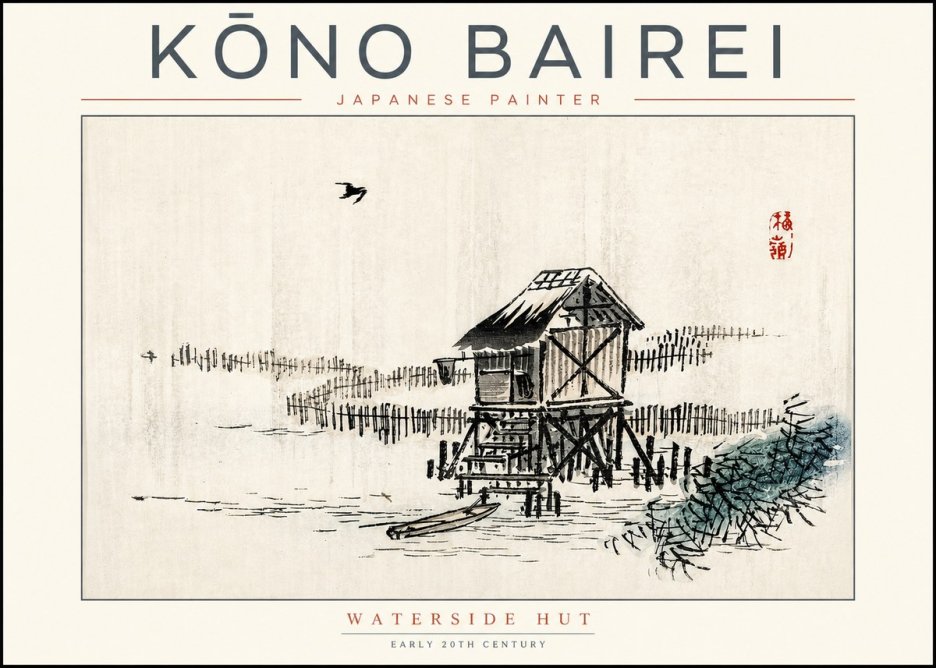 Kōno Bairei Waterside Hut No2 - Affiche